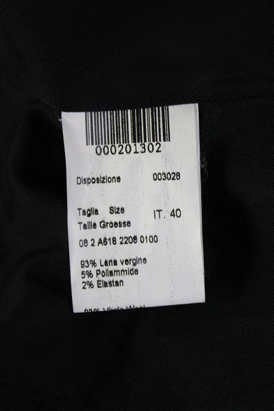 Piazza Sempione Women Sheath Dress Black Sleeveless Round Neck Wool Size 40