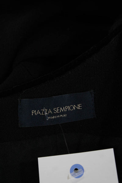 Piazza Sempione Women Sheath Dress Black Sleeveless Round Neck Wool Size 40