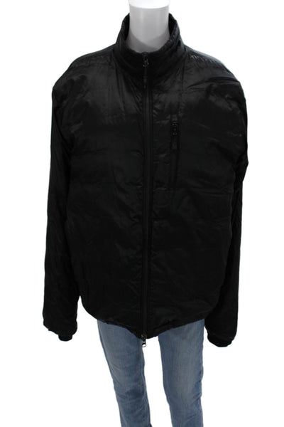 Canada Goose Mens Quilted Puffer Jacket Black Nylon High Neck Zip Size L