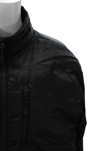 Canada Goose Mens Quilted Puffer Jacket Black Nylon High Neck Zip Size L