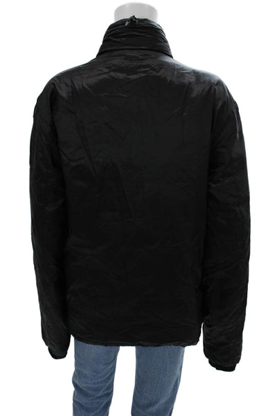 Canada Goose Mens Quilted Puffer Jacket Black Nylon High Neck Zip Size L