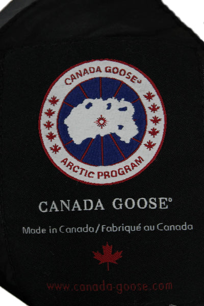 Canada Goose Mens Quilted Puffer Jacket Black Nylon High Neck Zip Size L