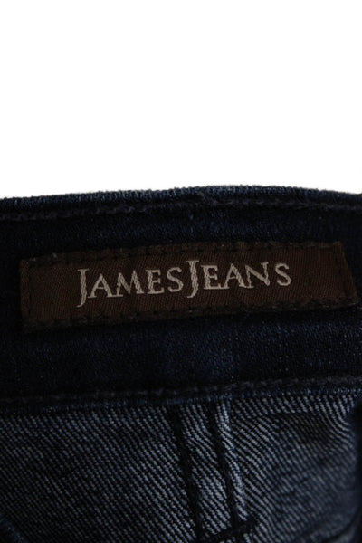 James Jeans Unisex Skinny Straight Dark Blue Low Rise Button Jeans Size 28