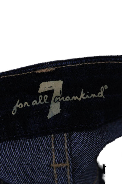 7 For All Mankind Womens Straight Jeans Dark Blue Mid Rise Size 30