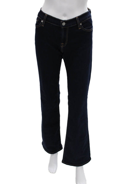7 For All Mankind Womens Bootcut Jeans Dark Blue Denim Low Rise Size 30