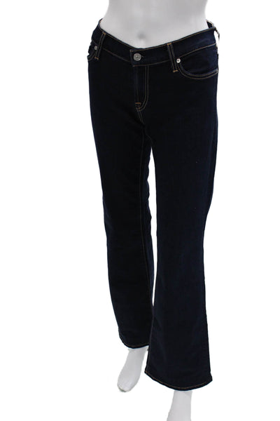 7 For All Mankind Womens Bootcut Jeans Dark Blue Denim Low Rise Size 30