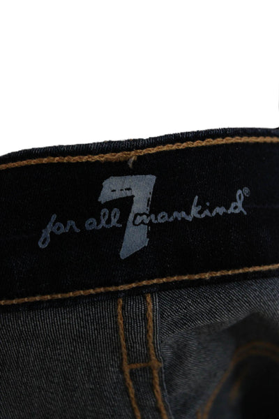 7 For All Mankind Womens Bootcut Jeans Dark Blue Denim Low Rise Size 30