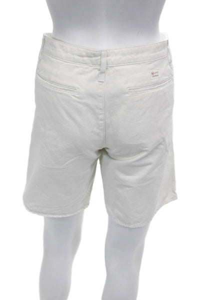 AG Adriano Goldschmied Mens Chino Shorts White 55% Supima Cotton Size 28