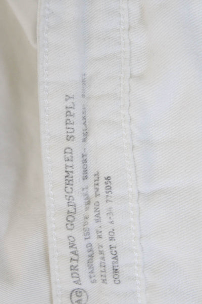 AG Adriano Goldschmied Mens Chino Shorts White 55% Supima Cotton Size 28