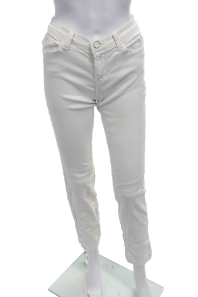 J Brand Women Ankle Cropped High Rise White Pants Size 27