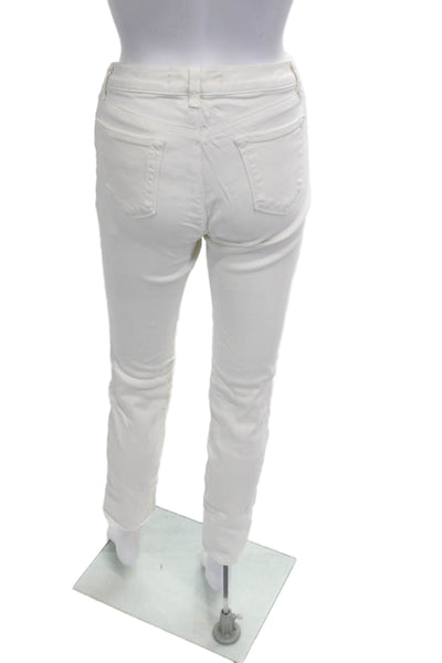 J Brand Women Ankle Cropped High Rise White Pants Size 27