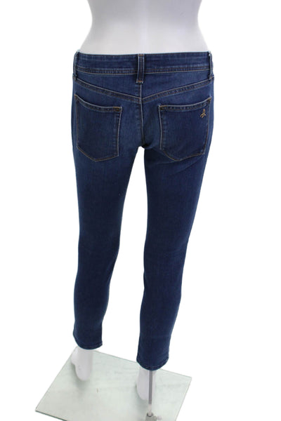 DL1961 Womens Dark Blue Ankle Skinny Jeans Mid Rise Button Fly Size 27