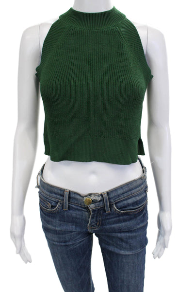 Wilfred Womens Cropped Tank Green Mock Neck Size S