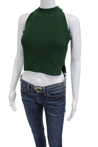 Wilfred Womens Cropped Tank Green Mock Neck Size S