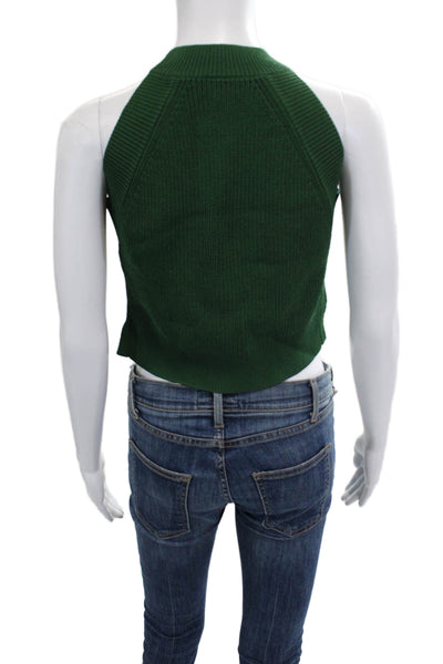 Wilfred Womens Cropped Tank Green Mock Neck Size S