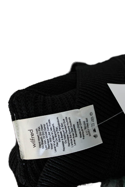 Wilfred Womens Cropped Mock Neck Tank Black 90s Button Size S