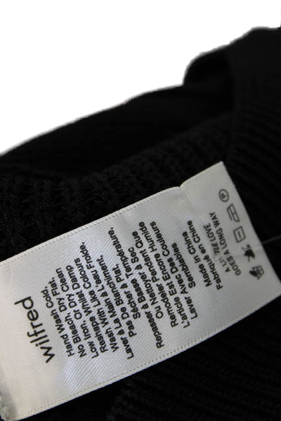 Wilfred Womens Cropped Mock Neck Tank Black 90s Button Size S