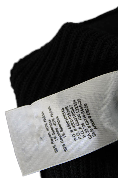 Wilfred Womens Cropped Mock Neck Tank Black 90s Button Size S