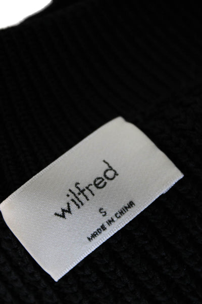 Wilfred Womens Cropped Mock Neck Tank Black 90s Button Size S