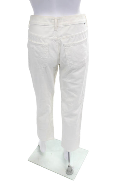 Mother Women Cropped Boyfriend Jeans White Size 26