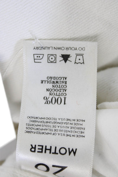 Mother Women Cropped Boyfriend Jeans White Size 26