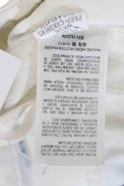 Mother Women Cropped Boyfriend Jeans White Size 26