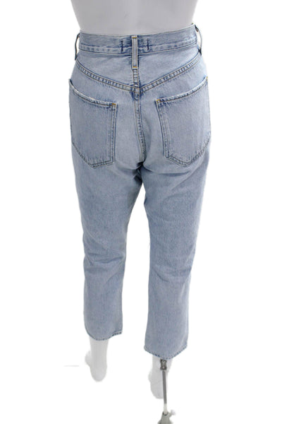 Agolde Womens Mom Ankle Cropped Light Blue Jeans Size 26