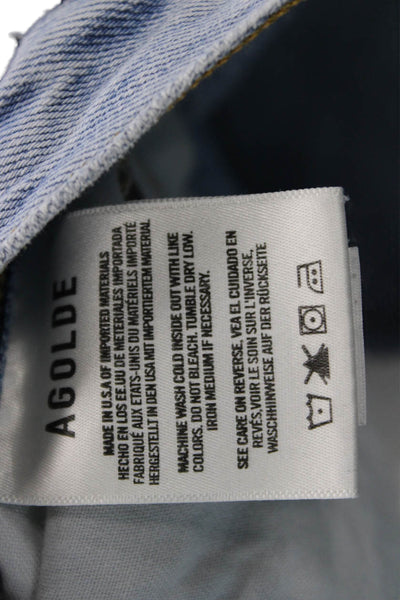 Agolde Womens Mom Ankle Cropped Light Blue Jeans Size 26