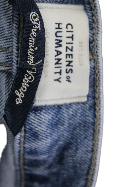 Citizens of Humanity Women Blue Cropped Ankle Mom Jeans Mid Rise Size 26