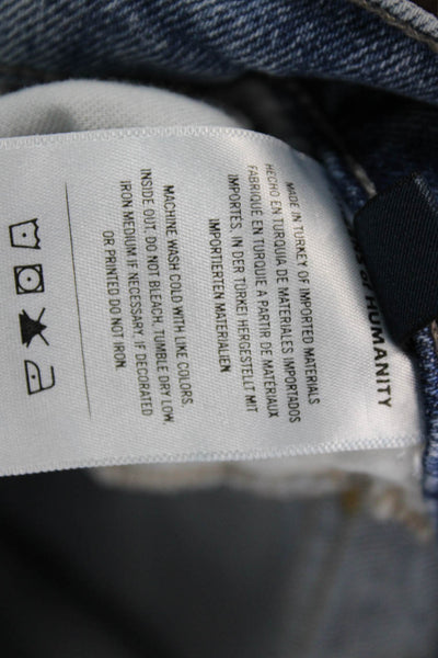 Citizens of Humanity Women Blue Cropped Ankle Mom Jeans Mid Rise Size 26