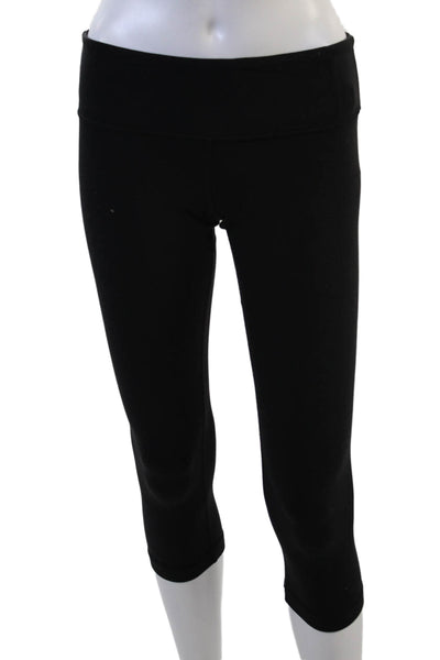 Lululemon Womens Capri Cropped Leggings Black Nylon Size 6