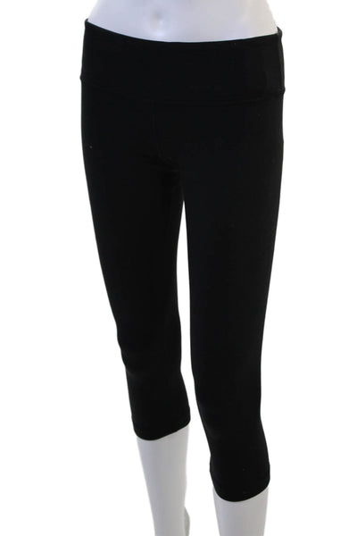 Lululemon Womens Capri Cropped Leggings Black Nylon Size 6