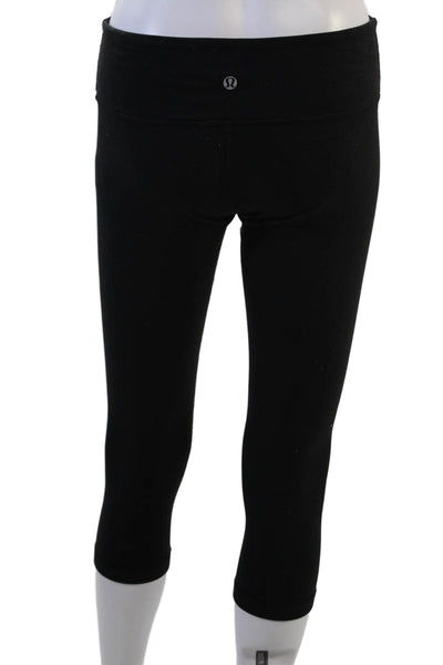 Lululemon Womens Capri Cropped Leggings Black Nylon Size 6