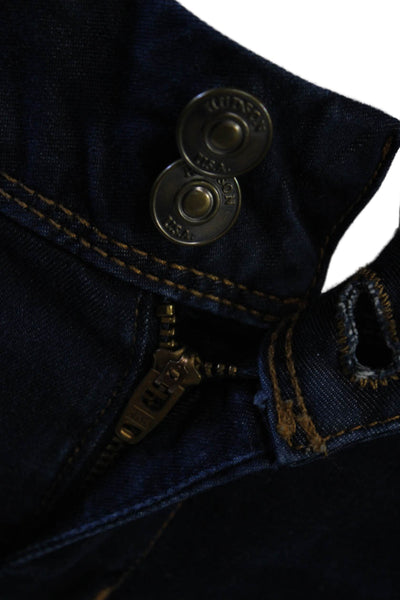 Hudson Womens Skinny Jeans Dark Blue Low Rise Button 30 Inseam Size 28