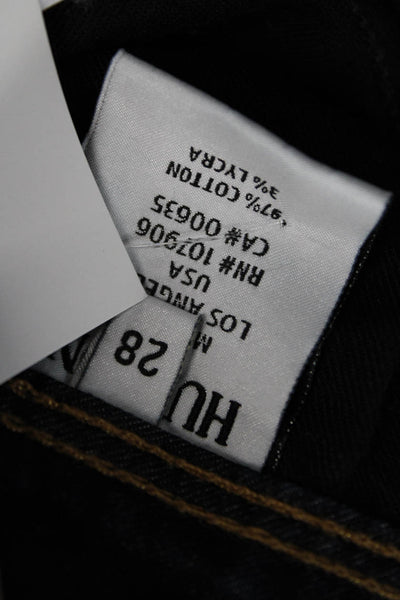Hudson Womens Skinny Jeans Dark Blue Low Rise Button 30 Inseam Size 28