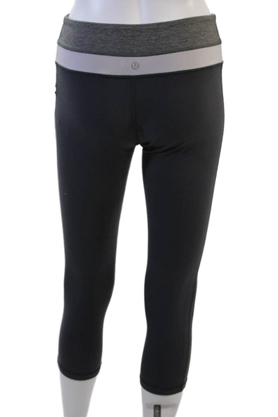 Lululemon Womens Cropped Capri Nylon Leggings Black Size 6