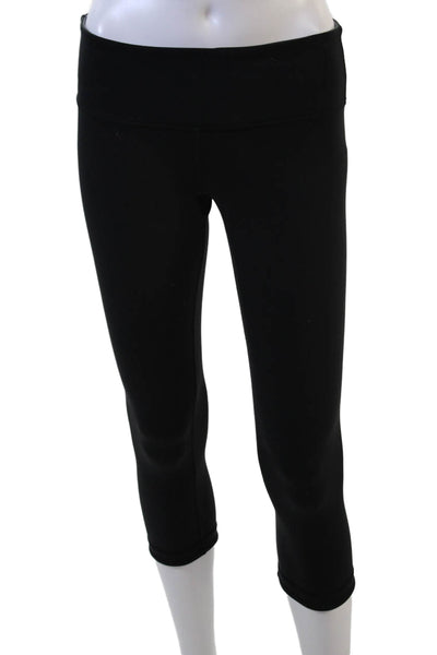 Lululemon Women Capri Cropped Leggings Black Nylon Sz 6