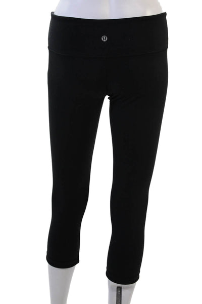 Lululemon Women Capri Cropped Leggings Black Nylon Sz 6