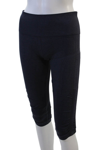Lululemon Women Cropped Capri Nylon Leggings Dark Blue Size 8