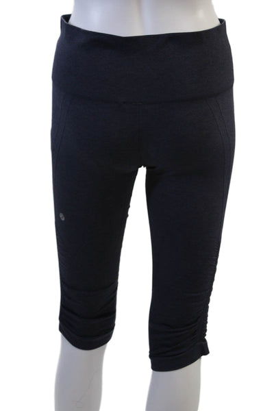 Lululemon Women Cropped Capri Nylon Leggings Dark Blue Size 8