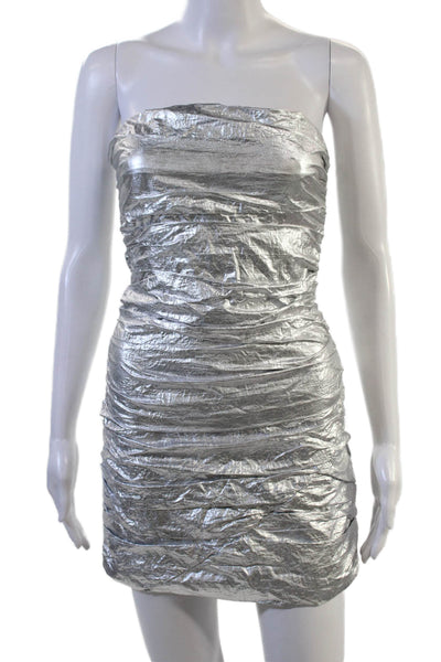 Zara Womens Bodycon Mini Dress Gray Sleeveless Zip Size S