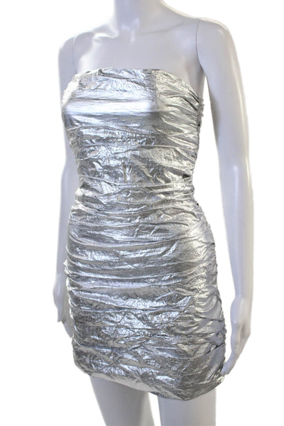 Zara Womens Bodycon Mini Dress Gray Sleeveless Zip Size S