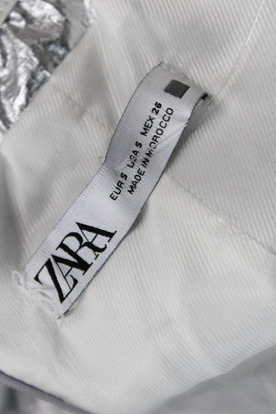 Zara Womens Bodycon Mini Dress Gray Sleeveless Zip Size S