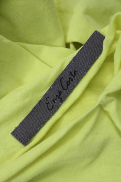 Enza Costa Women Yellow Long Sleeve Basic T-Shirt Cotton Lycra Size S