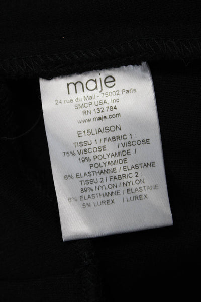 Maje Womens Black V-Neck Jersey Tank Sleeveless Designer Size 1