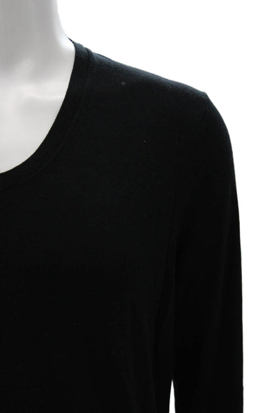 Banana Republic Mens Black Silk V-Neck Pullover Sweater Long Sleeve Size L