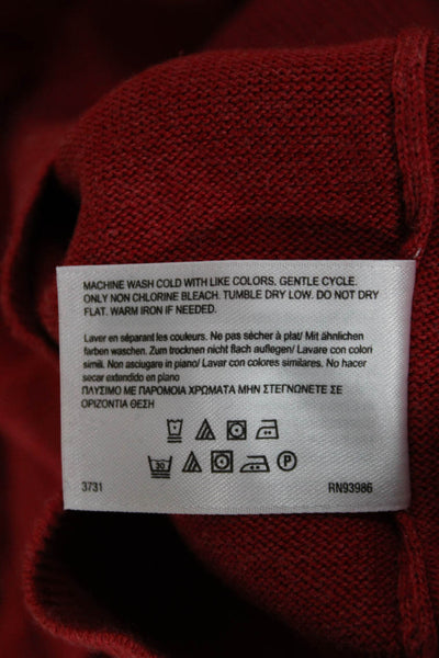 Brooks Brothers Mens V Neck Pullover Sweater Red Supima Cotton Size L