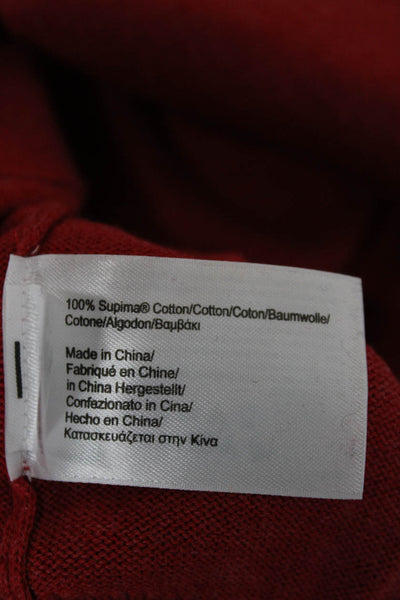 Brooks Brothers Mens V Neck Pullover Sweater Red Supima Cotton Size L