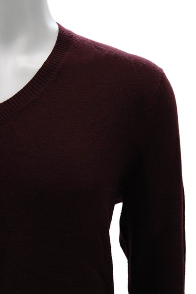 Banana Republic Mens Pullover V Neck Merino Wool Sweater Purple Size L