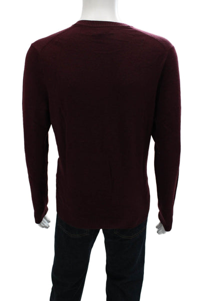 Banana Republic Mens Pullover V Neck Merino Wool Sweater Purple Size L